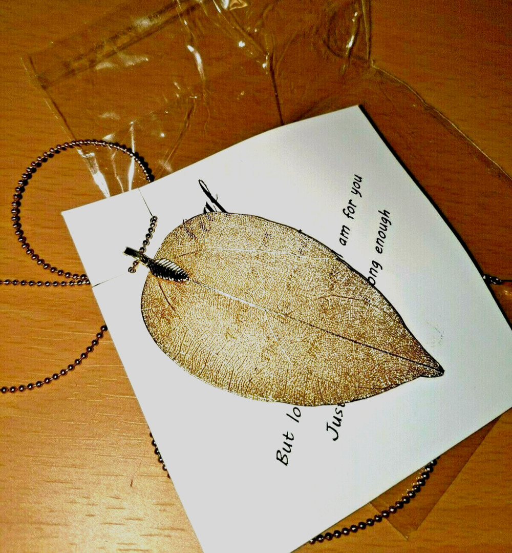 Real Leaf Necklace Nature Costume New Gold Inspirational